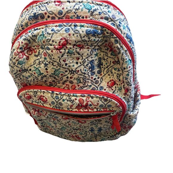 Vera Bradley Quilted Iconic Campus Backpack SEA LIFE Large - Picture 1 of 16